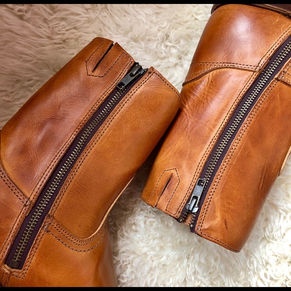 NEW Frye Men Campus Inside Zip Leather Boot COGNAC - Picture 5 of 8